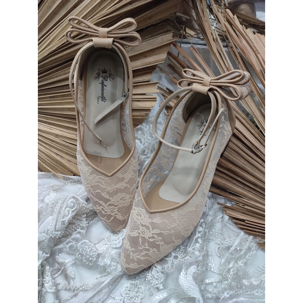 sepatu wanita vilea nude pita tinggi 5cm tahu