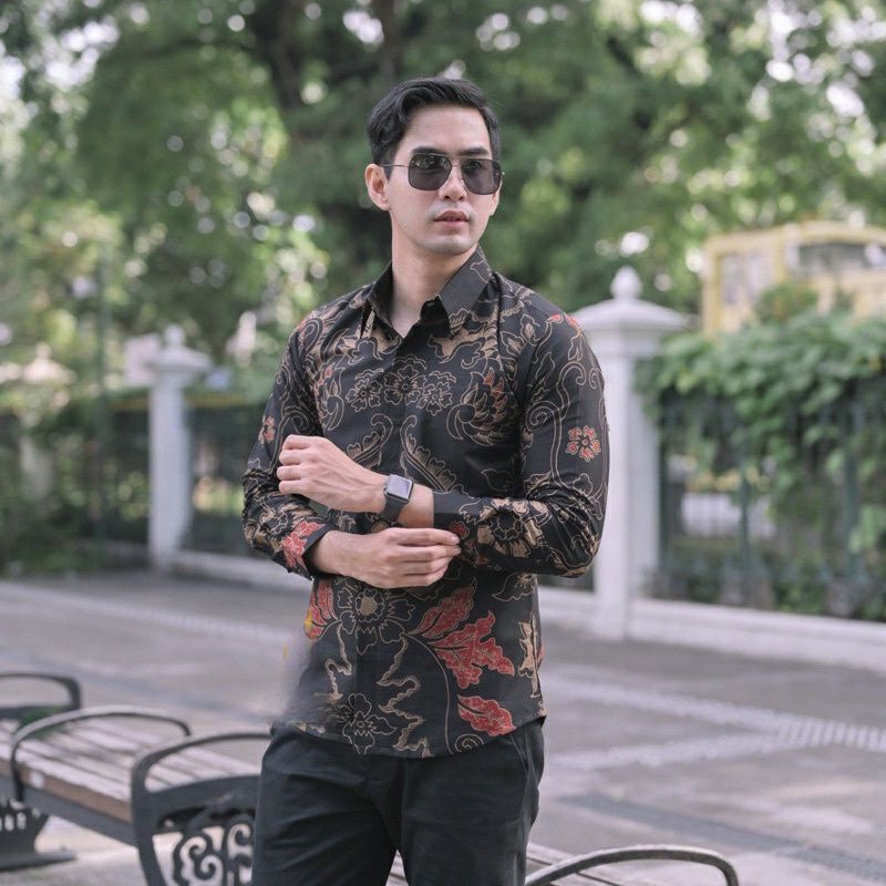 CACING KEMEJA BATIK PRIA SLIMFIT LAPIS FURING - BAJU BATIK PRIA LENGAN PANJANG LENGAN PENDEK