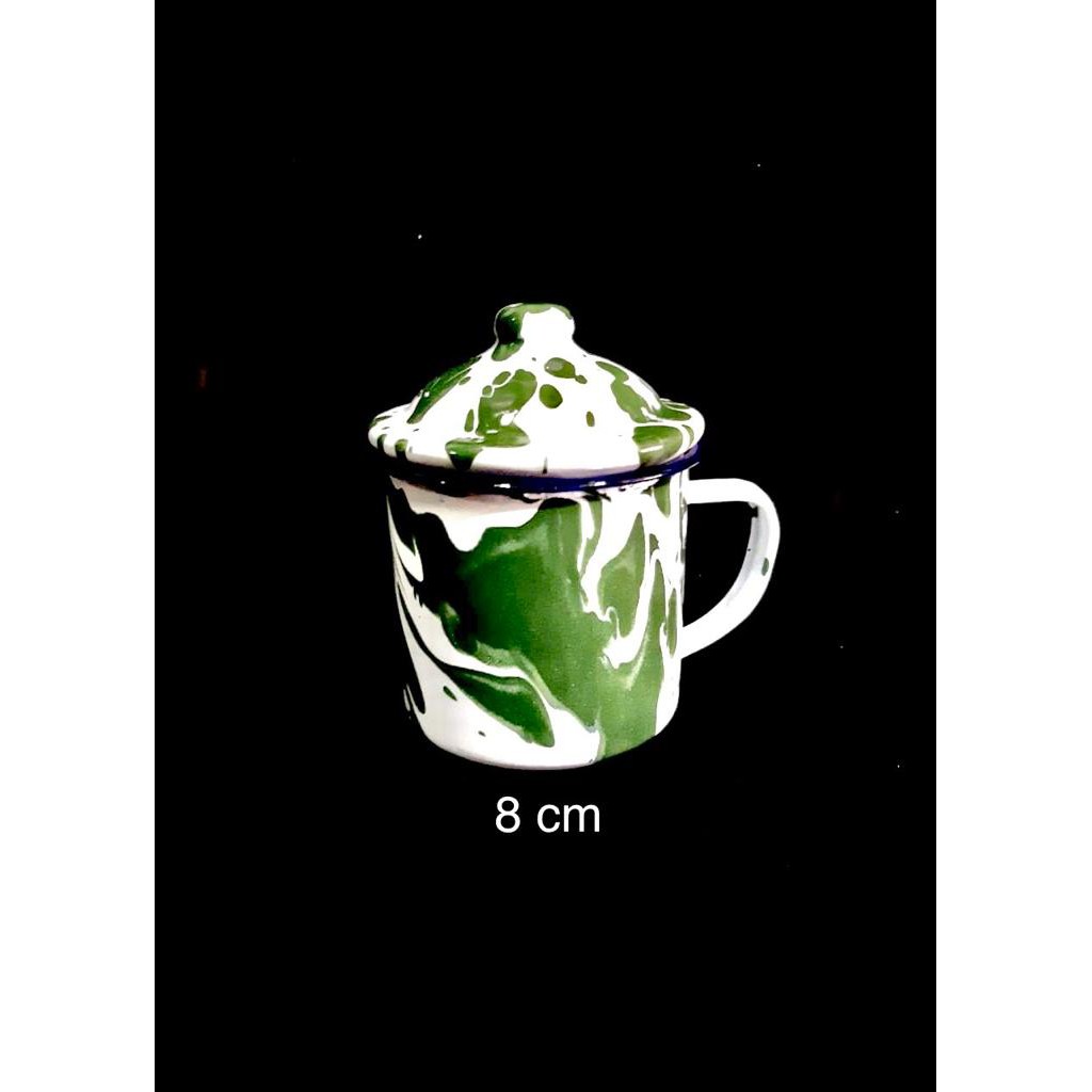 Mug Enamel Blirik 8 cm / Mug Blirik  / Gelas enamel tutup