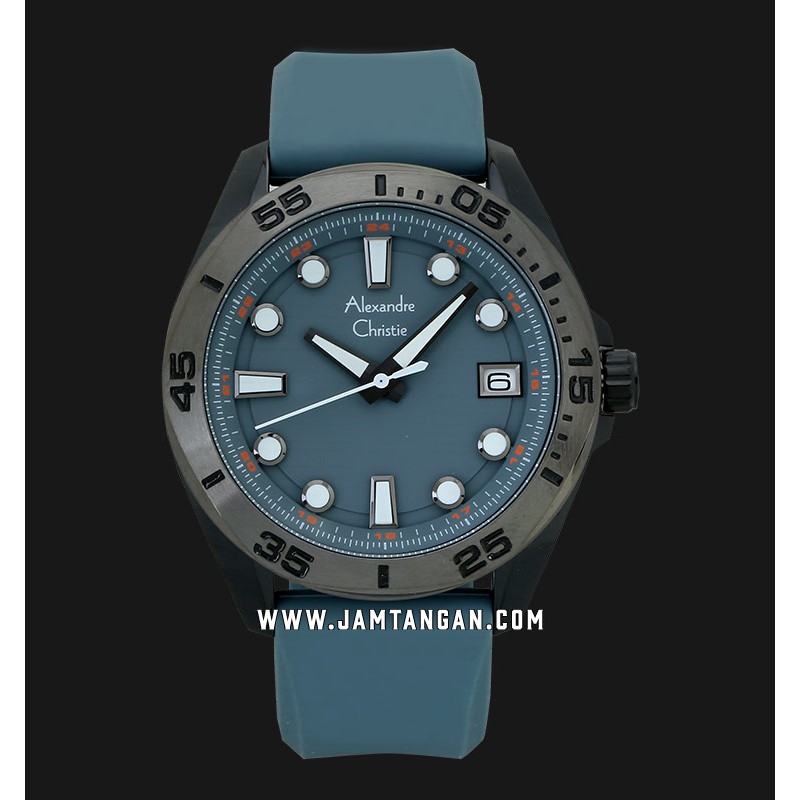 Alexandre Christie AC 6580 MDREPBU Men Light Blue Dial Light Blue Rubber Strap