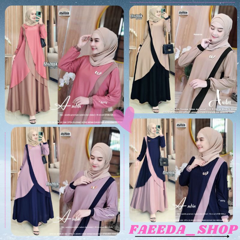 GAMIS TERBARU KEKINIAN LONG DRESS CANTIK BEST SELLER  MUSLIMAH SYARI TERBARU MURAH ORI 2021 ANDIN OR