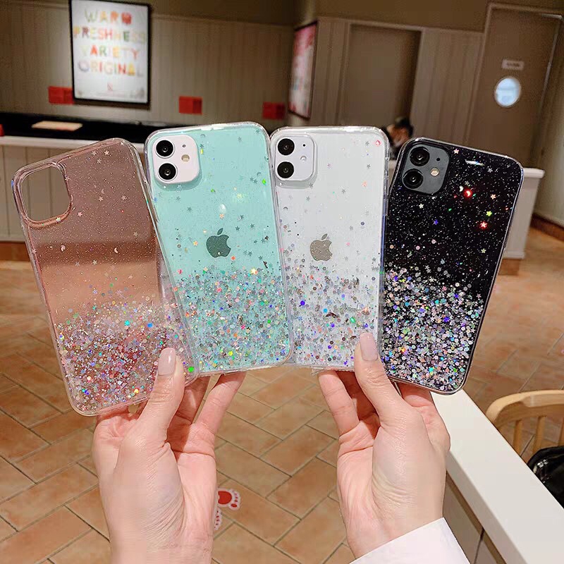 Casing VIVO V20 SE Y30i Y50 Y30 Y20 Y20i Y20s Y12s V19 V17 S1 Y19 Y17 Y15 Y12 Y12i Y11 Y91 Y93 Y95 Y91C Y1s Y53 Y55 Y55s Y65 Y71 Y81 Y81i Z1 Pro Sequin Glitter Soft Case Cover-1
