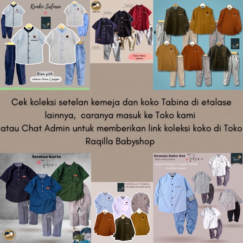 Setelan Koko Kurta Anak Sampai Remaja Laki Laki Lengan Panjang Tabina Seri Omar Usia 2 s/d 16 tahun