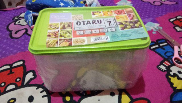 Calista Otaru Bening Isi 14 Pcs (7 Set) / Toples Plastik / Tempat Makanan / Container / Warna Hijau