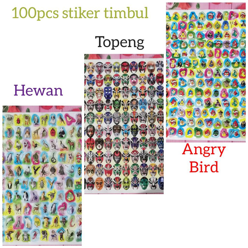 100pcs Stiker Mainan TIMBUL Shopee Indonesia 100pcs Stiker Mainan TIMBUL Shopee Indonesia