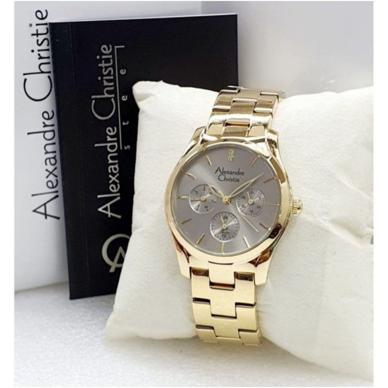 Jam Tangan Wanita Alexandre Christie AC 2910/AC2910 Gold Original