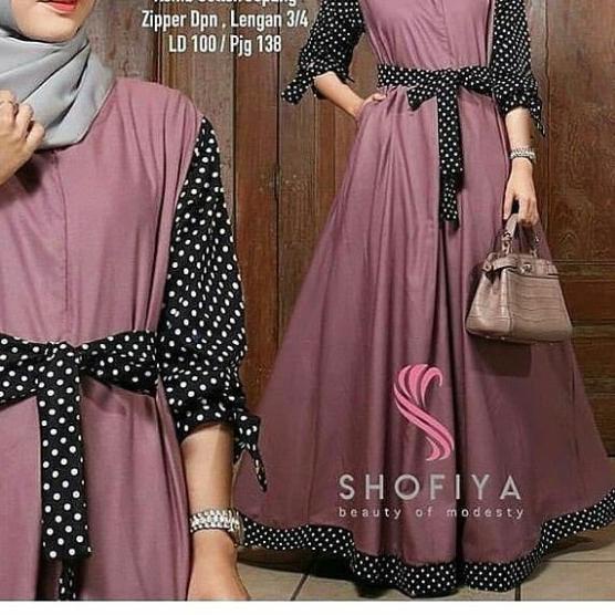 ♦ gamis terbaru remaja bahan adem MURAH GROSIR cantik Baju Gamis Syari Balotelli Wanita Terbaru Z8K3
