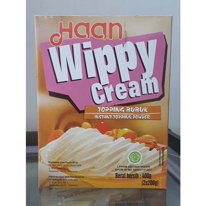 

WIPPY / WHIPPING / WHIPPED CREAM BUBUK HAAN 400 GRAM