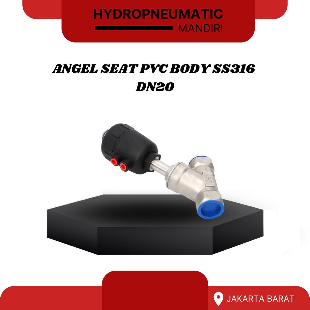 ANGLE SEAT PVC SINGLE BODY SS316 DN20 DRAT 3/4"