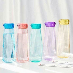 BOTOL MINUM KACA WARNA 450 ML BENING DIAMOND [SWEETSPACE]