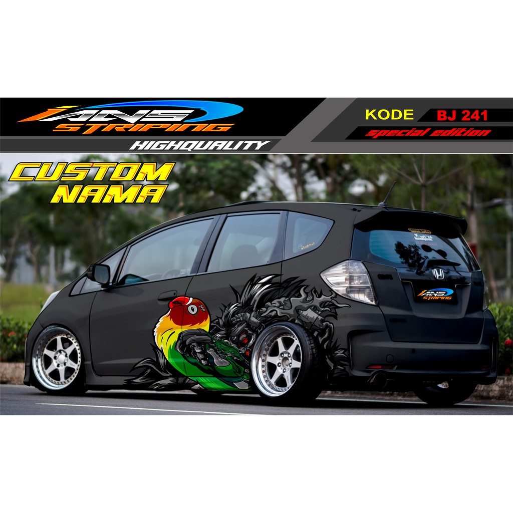 DECAL STICKER MOBIL HONDA JAZZ, BRIO, MOBILIO, AVANZA, AGYA,YARIS / STRIPING MOBIL