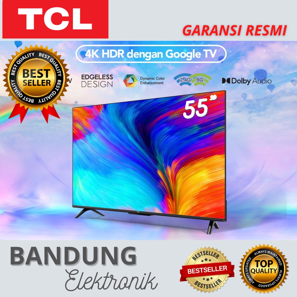 LED TV TCL 55 INCH 55A18 A18 GOOGLE TV 4K UHD ANDROID SMART TV - BDG