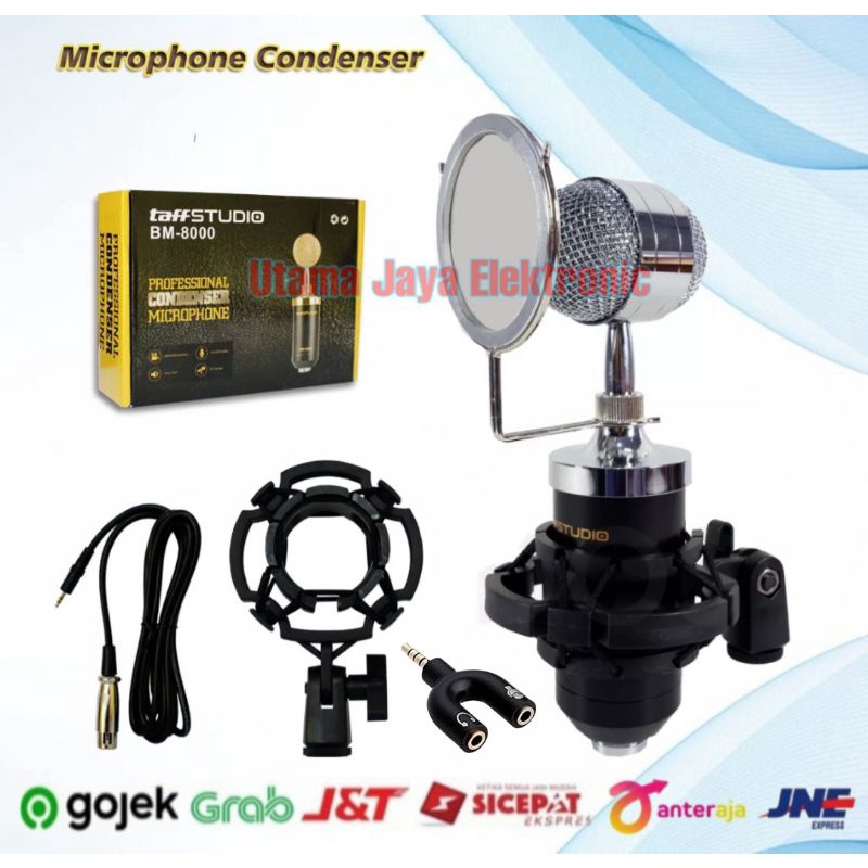 Paket Microphone BM800 Soundcard V8 Stand Meja Pop Filter Home Recording Terbaik