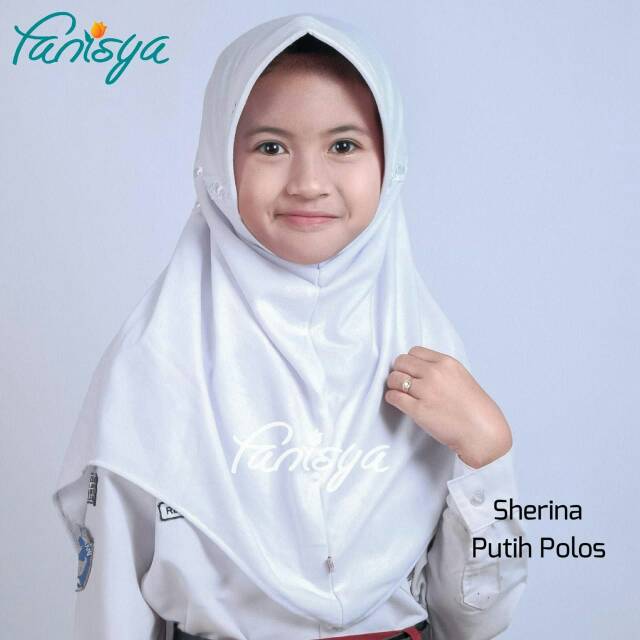 Jilbab sekolah SD putih polos /bergo sherina