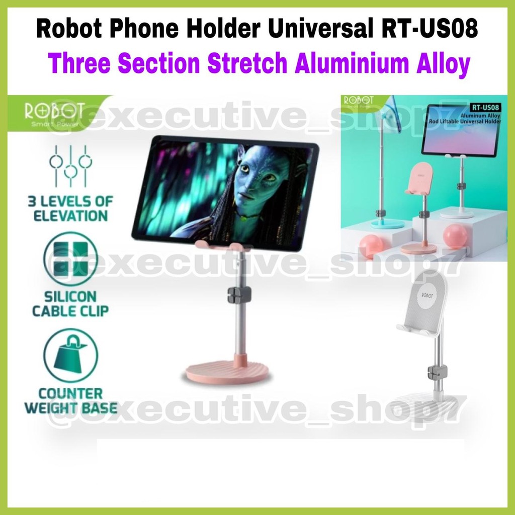 Robot Phone Holder Universal RT-US08 - Three Section Stretch Aluminium Alloy