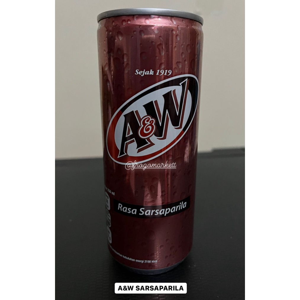 Minuman Bersoda Kaleng A&amp;W Sarsaparila 250ml X 4 Kaleng