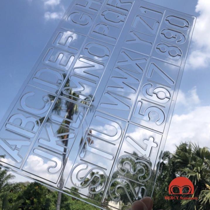 

[PROMO D8T79] Penggaris Huruf & Angka Templates - Penggaris Sablon ABC - Lettering Stencil set - Penggaris Mall Mal Mercy Stationary Best Seller