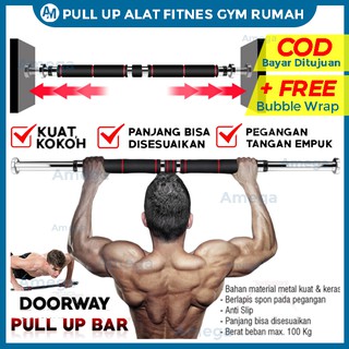 Pull Up Bar Chinning Bar Fitness Iron Gym Doorway Door Bar Pembentuk Otot Chin Up Olahraga