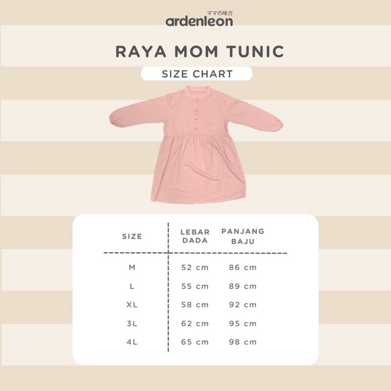 ARDENLEON Mom Raya Tunik (Size M to 4L)