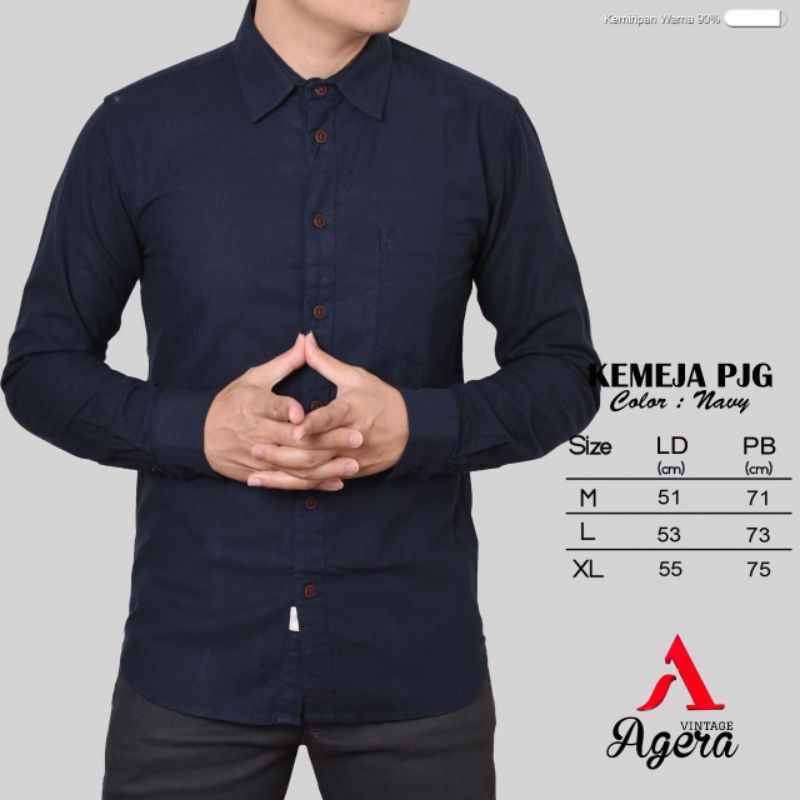 BAJU KEMEJA KERAH KERJA FORMAL PRIA LENGAN PANJANG ORIGINAL TERBARU AGERA