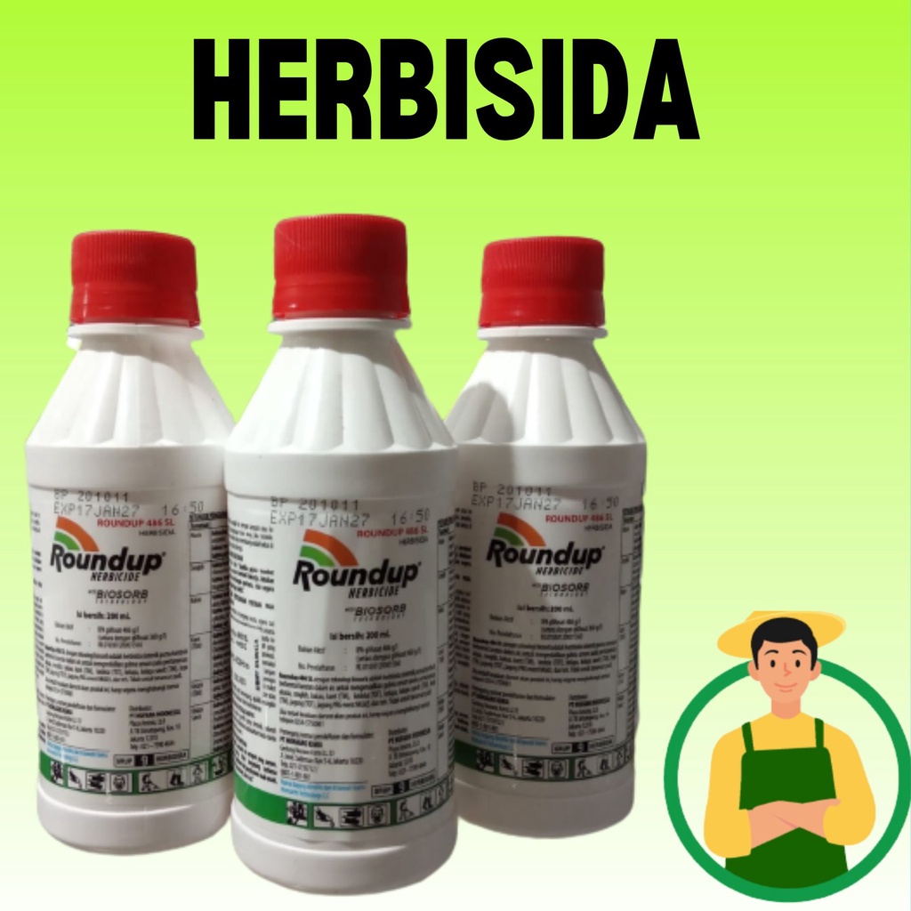 OBAT ROUNDUP 200 ML OBAT RUMPUT/OBAT PEMBASMI RUMPUT/HERBISIDA ROUNDUP/UNITOP / MATI SEAKAR AKARNYA