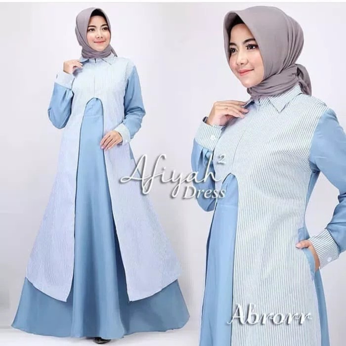 TRENDY Pakaian wanita muslim syari setelan ramadhan lebaran gamis muslim pesta pernikahan seragam mu