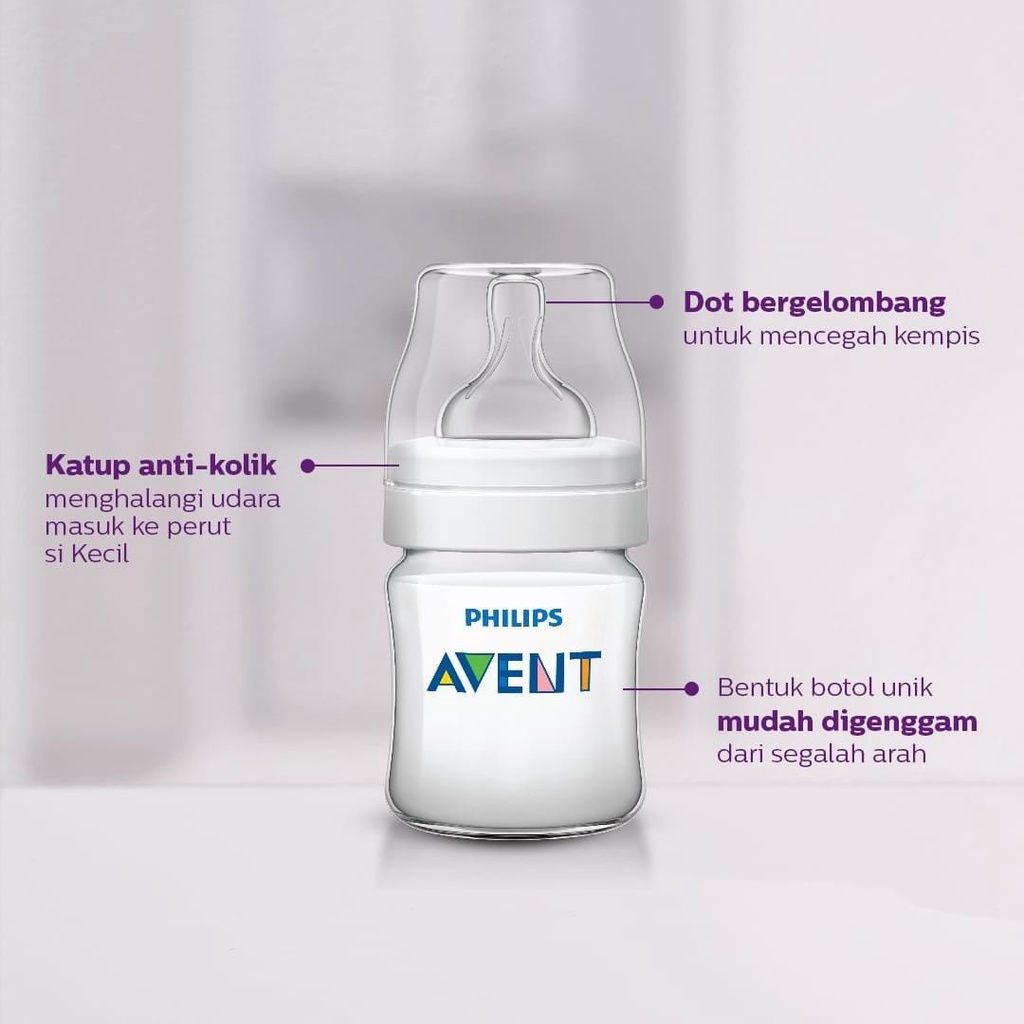 Avent Natural Botol Susu 125 ml dan 260 ml Twin 4 Oz &amp; 9 Oz Philip Philips (JUAL SATUAN)