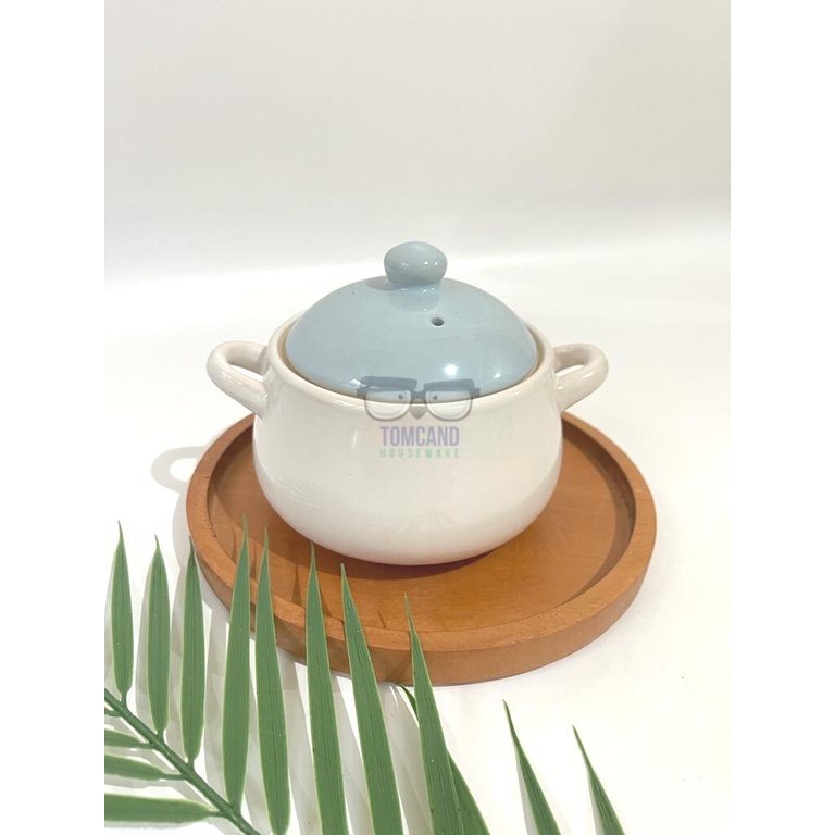 Panci mangkok keramik sup mie dengan tutup Pentol Tahan Panas