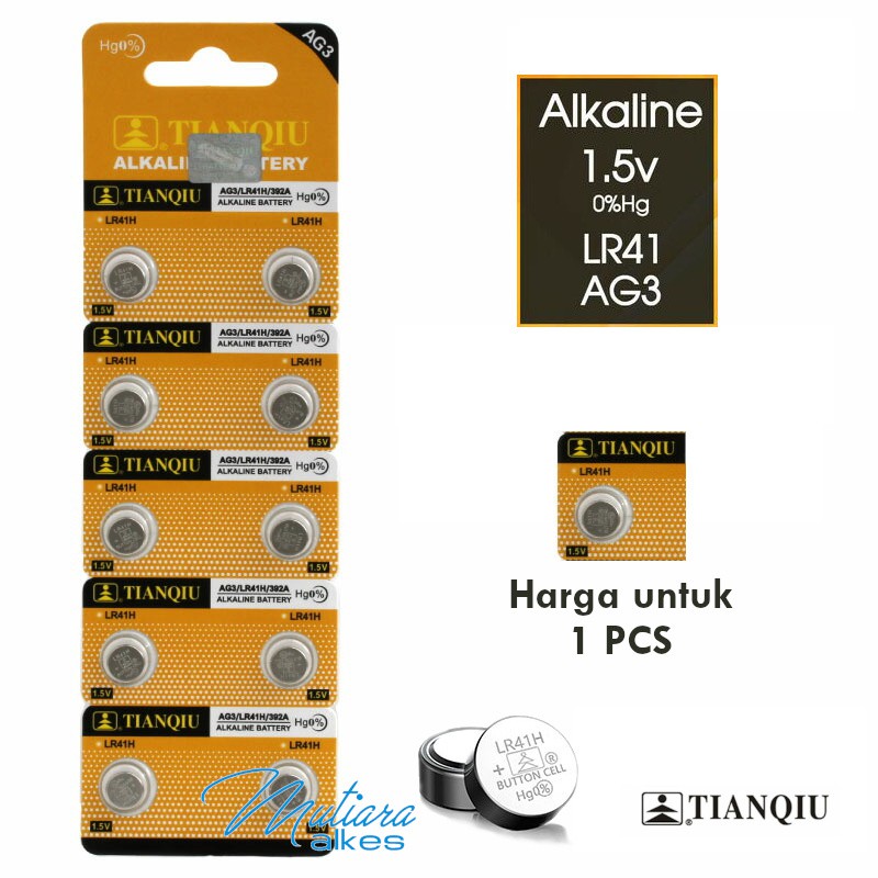 Baterai LR41 SR41 AG3 / Baterai Battery Hearing Aid / Batre Alat Bantu Dengar Kalkulator dll