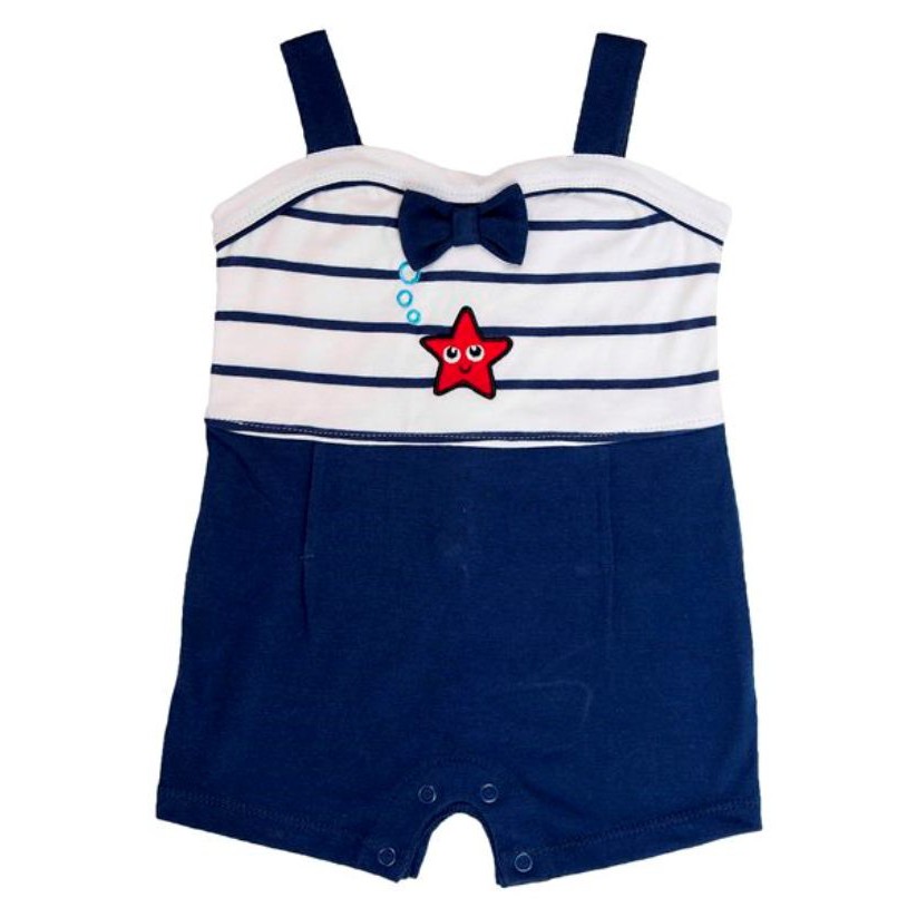  Baju  Anak  Perempuan  Torio White Navy Stripe Jumper Set 