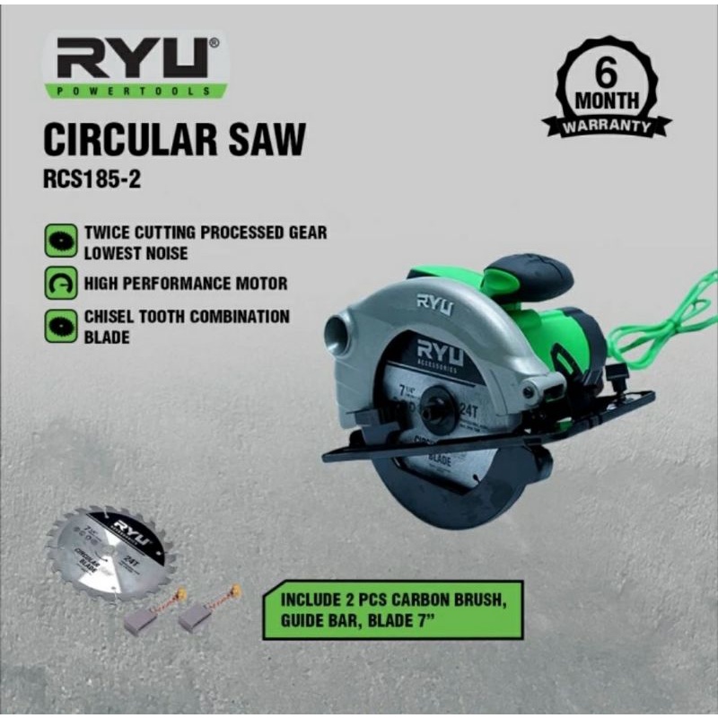 RYU RCS 185-2 Circular Saw 7&quot; Mesin Potong Kayu Circle 7 inch Mesin Sirkel