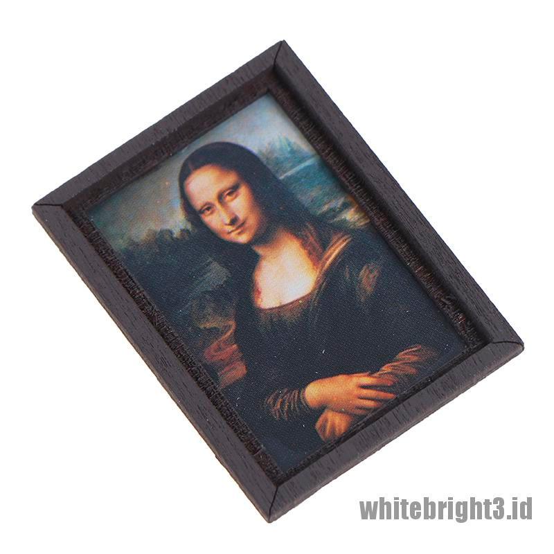 {white3} Dollhouse Miniature Photo Frame Oil Painting Wall Painting Furniture Accessories