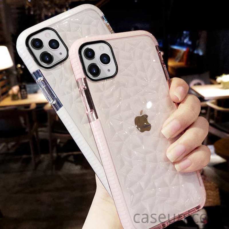 Soft Case TPU Transparan Motif Berlian Untuk iPhone 11 12 13 14 Pro X XR XS Max 6 6s 7 8 Plus SE 2020 11 Pro Max 7Plus