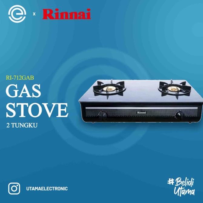 RINNAI Kompor Gas Kaca 2 Tungku RI-712GAB
