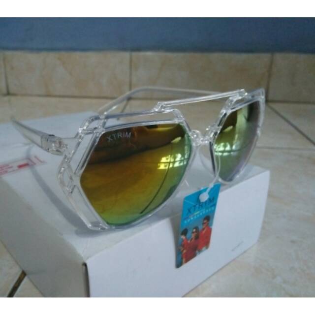 Kacamata fashion frame putih bening kaca terang trendy
