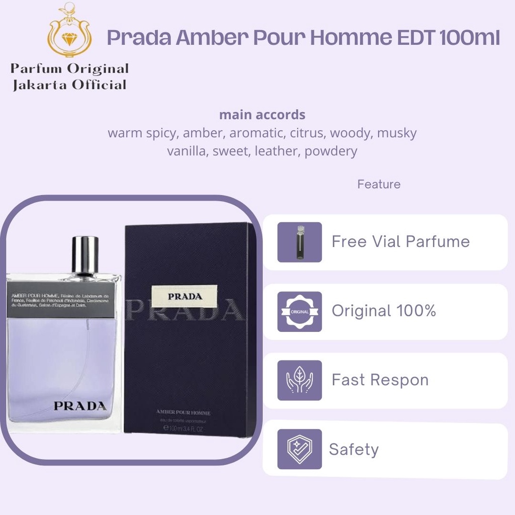 Parfum Parfume Perfume Asli Perawatan Kecantikan Original Import Branded Pria Laki Laki Cowok Prada 