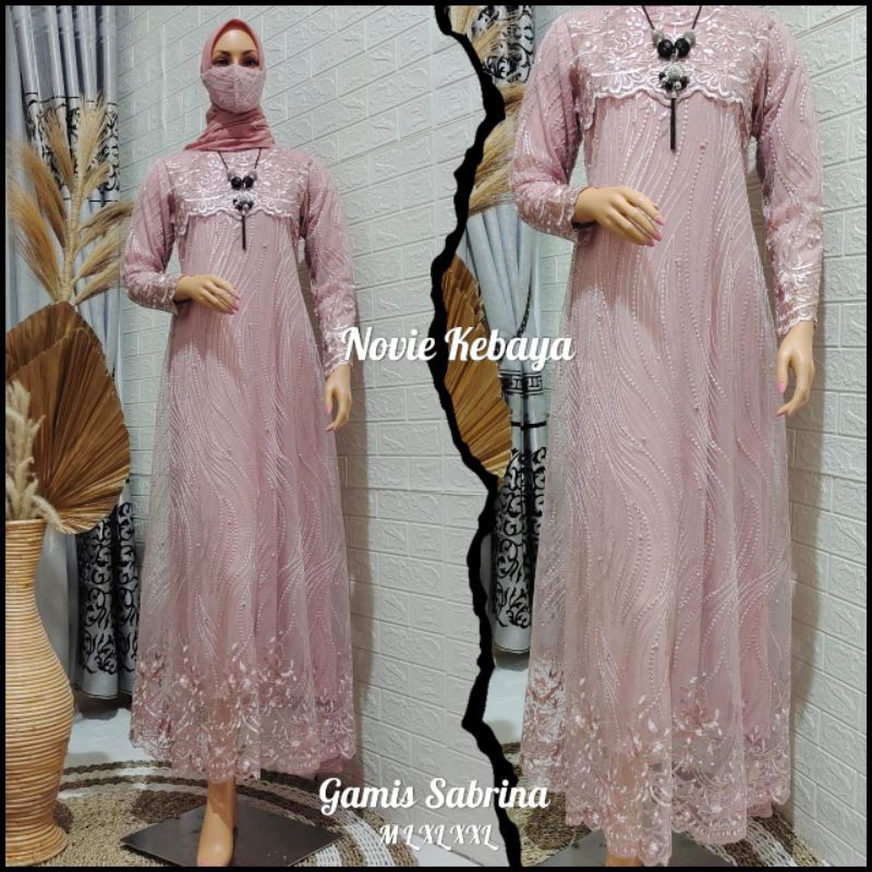 REALPICT kebaya/ gamis Tulle Sabrina/ Gamis modern/ Gamis pesta/ Gamis mewah/GAMIS