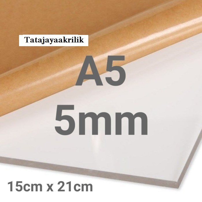 

Akrilik Lembaran 5mm bening ukuran A5 (15 cm x 21 cm)