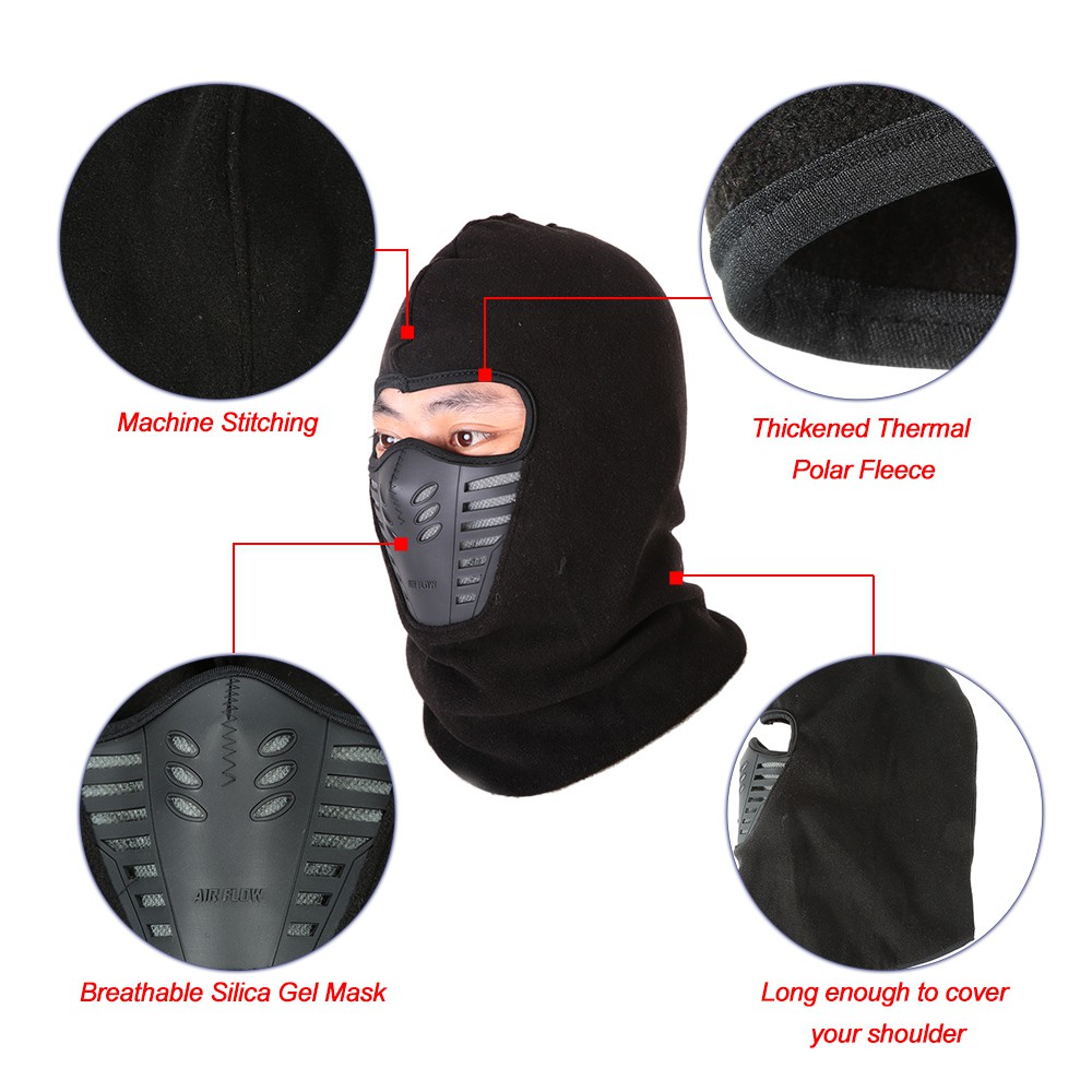 Masker Motor Full Face dengan Filter - OMSEA6BKBlack