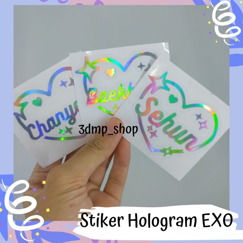 Stiker Hologram EXO Baekhyun Chanyeol Sehun D.O Do Kyungsoo Suho Kai Jongin chen lay xiumin yixing