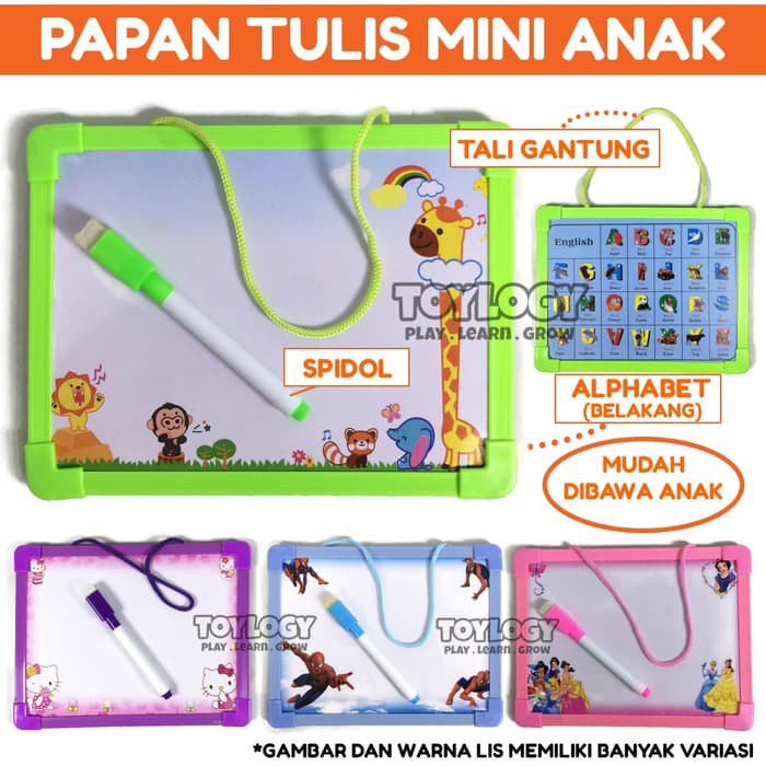 

Mainan Edukasi Papan Tulis Anak Mini White Drawing Board Spidol