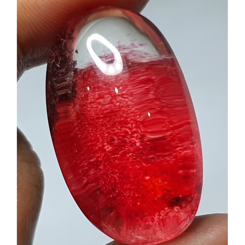 ORIGINAL Natural 47.40ct Red Phantom Quartz Kecubung Karang Merah