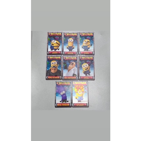 NEW minion set card jelly lab the rise of gru agnes unicorn universal studio usj uss kartu mesin arc