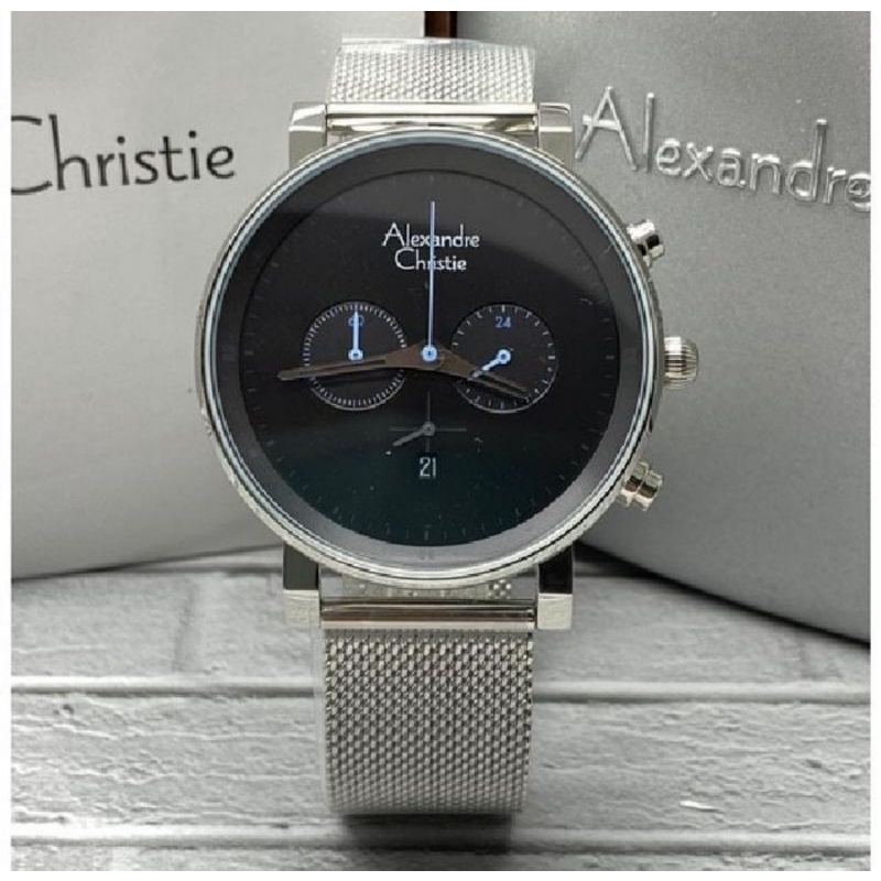 Jam Tangan Pria Alexandre Christie AC 6547/AC6547 Silver Original