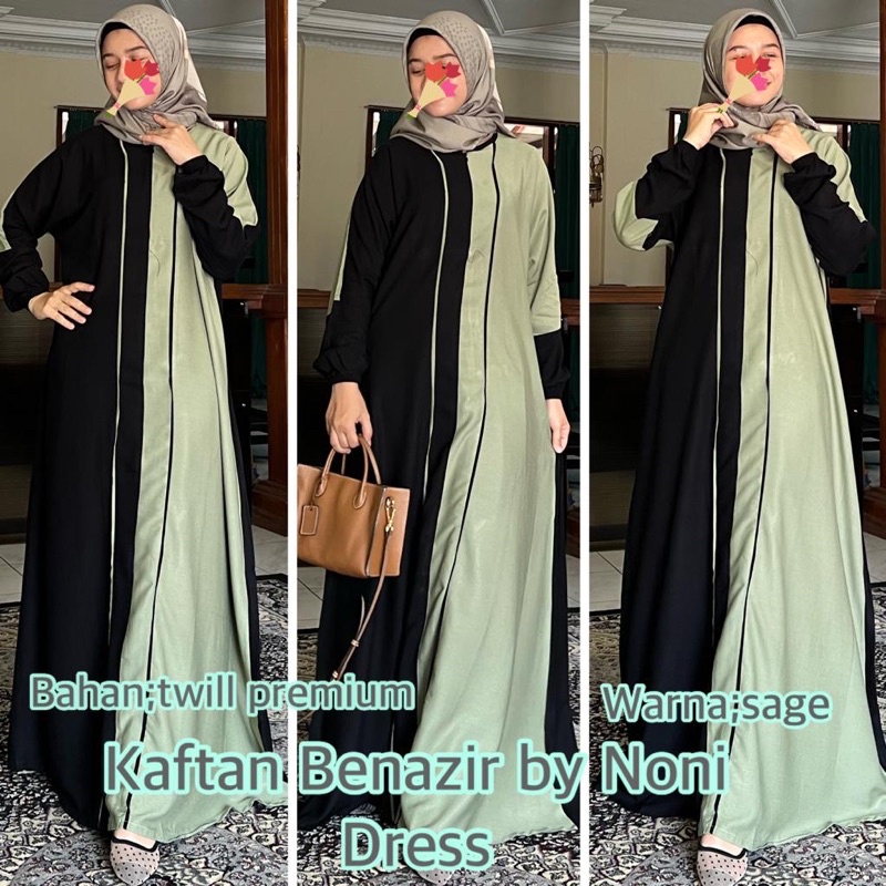 Daster Arab Noni BENAZIR Dress Busui Kaftan Twill Premium Big Size