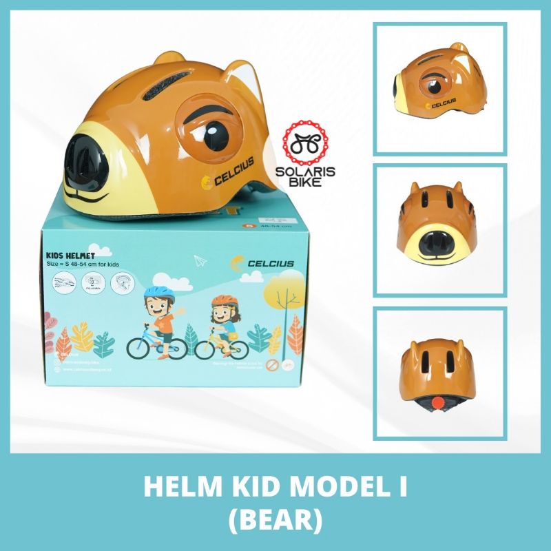 Helm Sepeda Anak Karakter Lucu Cewe Cowo adjustable