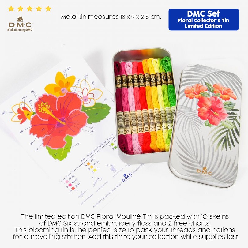 DMC Floral Collector Metal Tin Limited Edition Benang Pola Sulam 117ZG