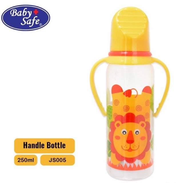 Baby Safe Feeding Bottle with Handle 250ml JS005 - Botol Susu bayi dengan Pegangan Botol