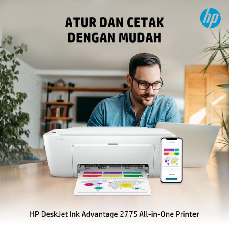 Printer HP Deskjet Ink Advantage 2775 Multifungsi Print Scan Copy Wifi