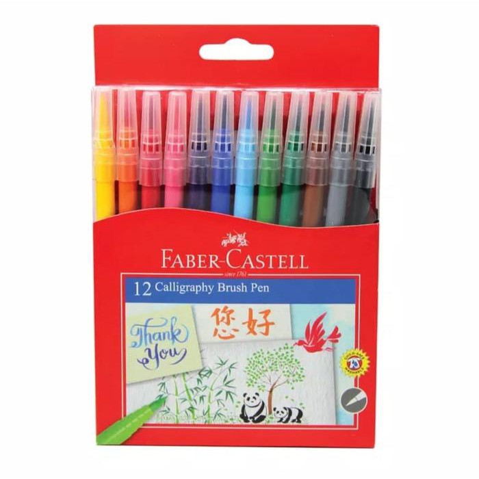 

CALLIGRAPHY BRUSH PEN FABER CASTELL 12 WARNA